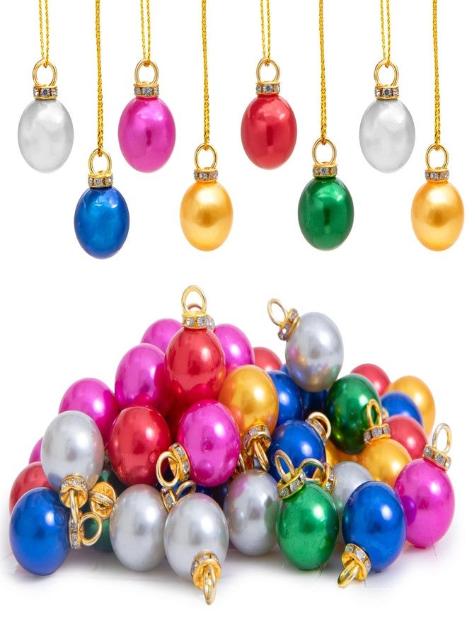 CIPOWM 60PCS Christmas Mini Balls Ornaments，Mini Glitter Christmas Balls Xmas Tree Hanging Decorations Pendants for Xmas Tree Outdoor Indoor DIY Craft Party Supplies,0.6"/16mm - Image 1
